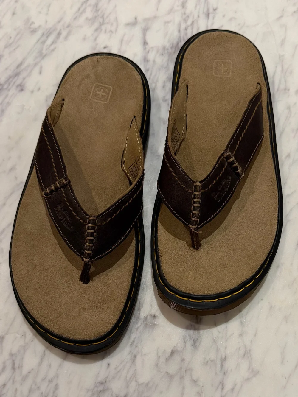 Dr. Martens Airwave Brown Leather Flip Flops Men’s Size 9 New
